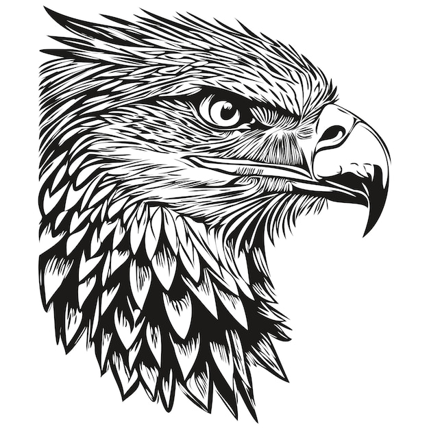 Eagle logo zwart-wit afbeelding hand tekenen vogel