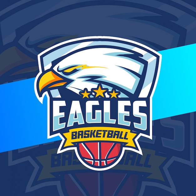 Vector eagle mascot basketball sport logo design