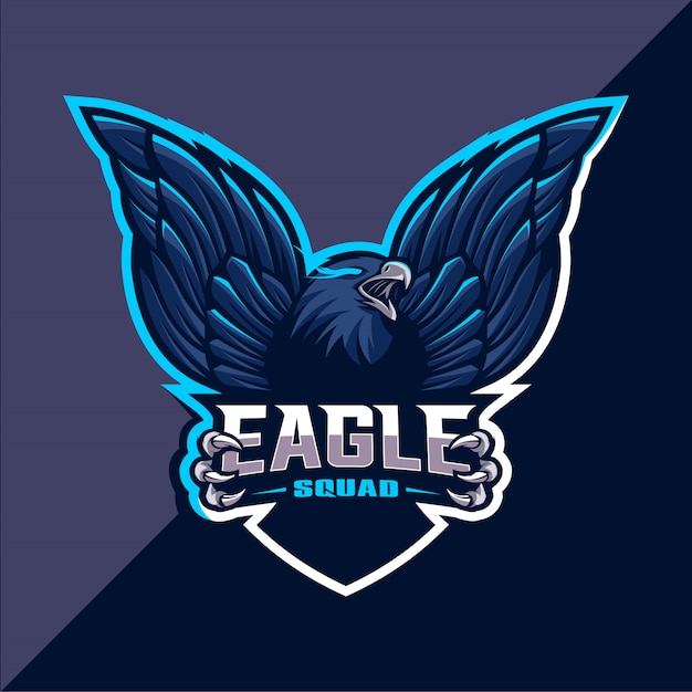 Eagle mascot esport logo design