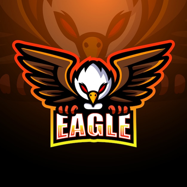 Eagle mascot esport logo illustration