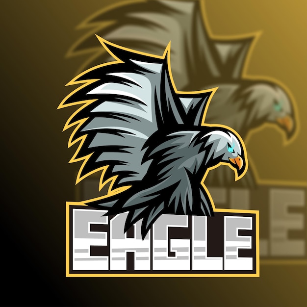 Vector eagle mascot gaming esport logo