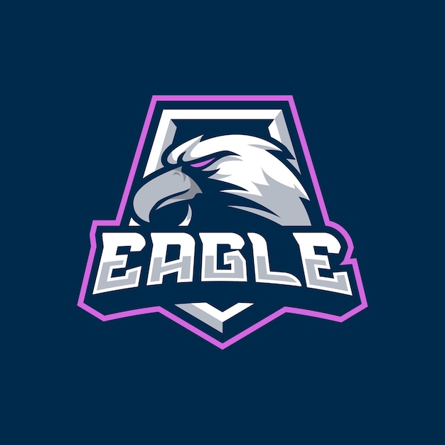 Иллюстрация дизайна логотипа талисмана орла для спортивной или киберспортивной команды