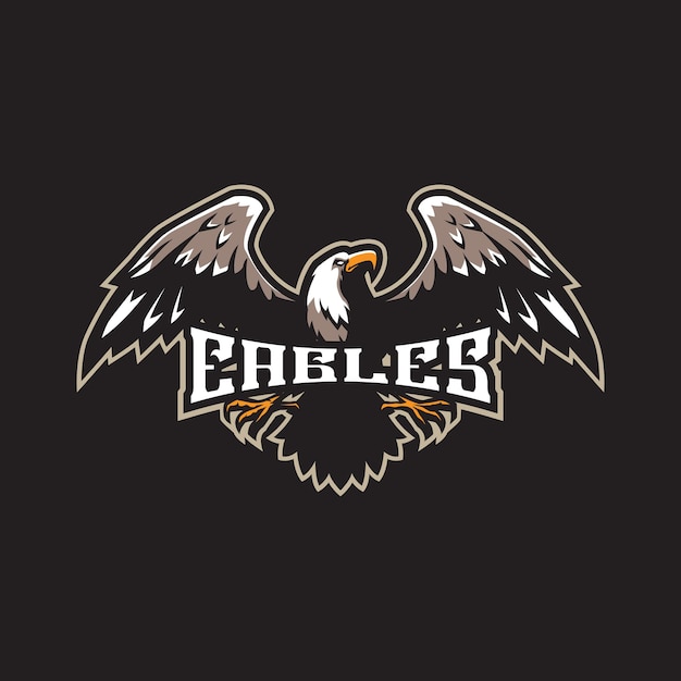 eagle mascot logo design vector with modern illustration concept style for badge, emblem and t shirt printing. eagle illustration for sport team.