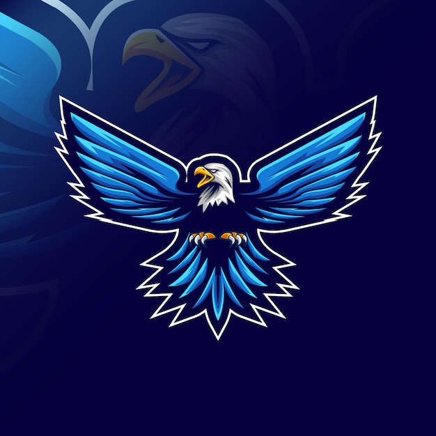 Vettore logo mascotte eagle design e-sport