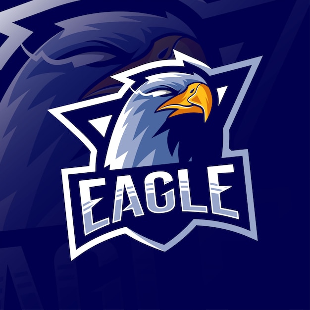 Vector eagle mascot logo esport design