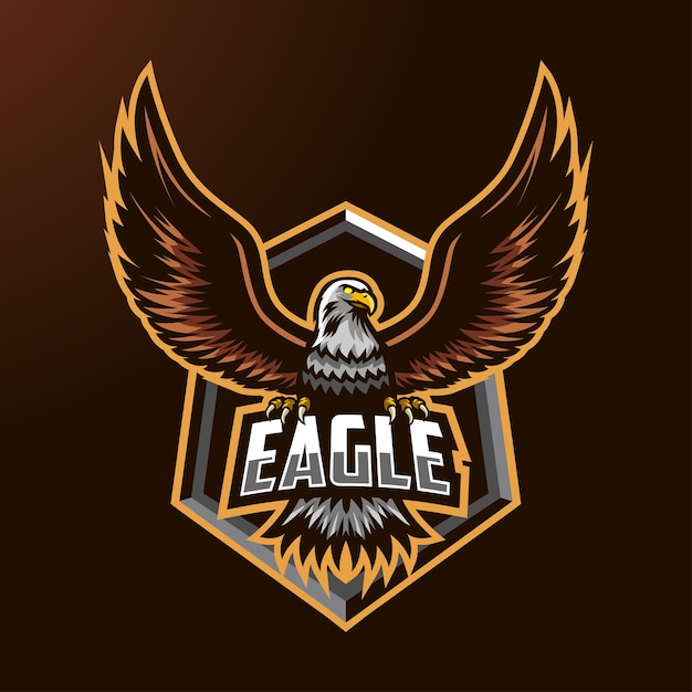 Logo della mascotte dell'aquila per esport e sport