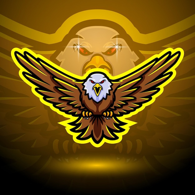 Eagle mascotte sport esport logo ontwerp