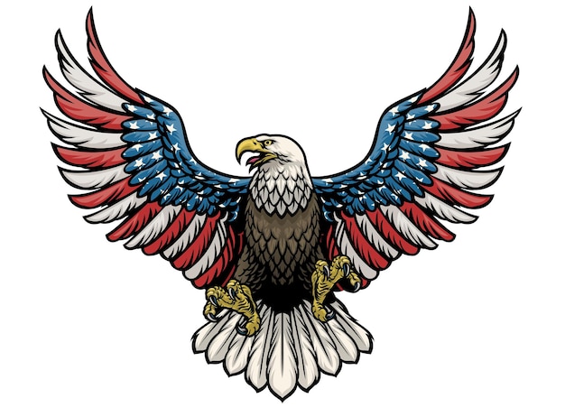 Eagle painted in american flag