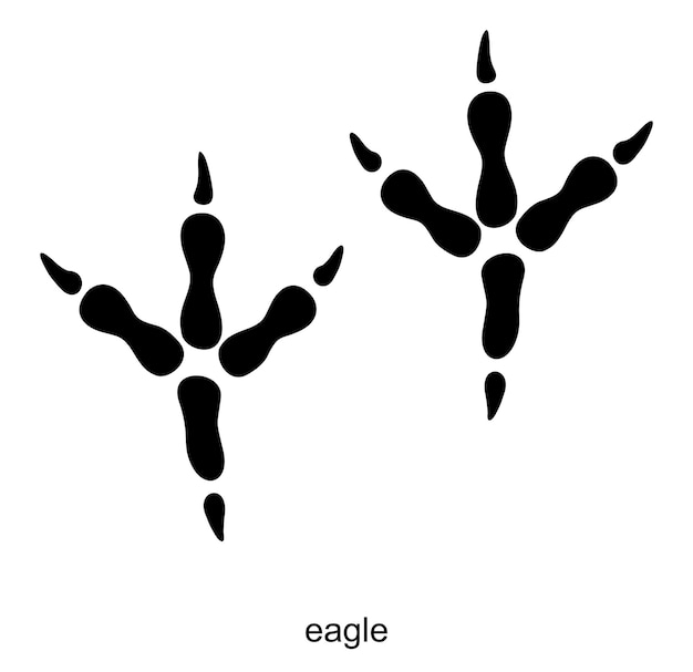 Eagle paw print icon Eagle bird footprint Bird of prey track Symbol logo