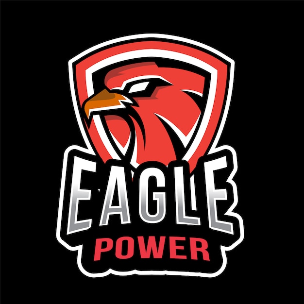 Vector eagle red esport logo template