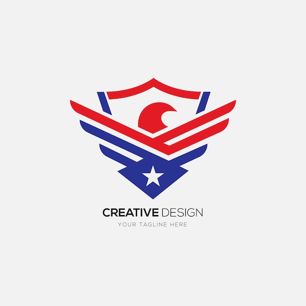 Vector eagle shape creative logo design