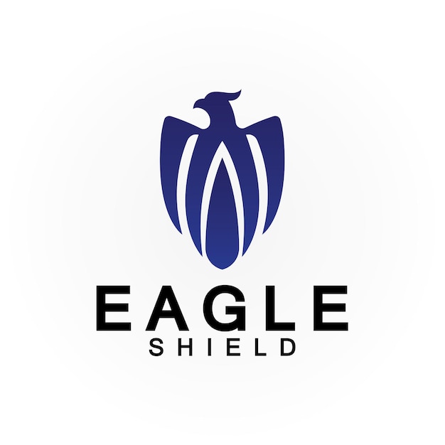 Eagle shield logo design hawk head vector emblem logo element bird falcon emblem vector icon