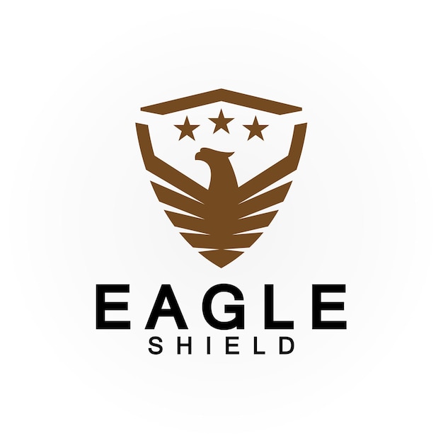 Eagle shield logo design hawk head vector emblem logo element bird falcon emblem vector icon