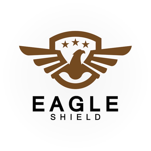 Eagle shield logo design hawk head vector emblem logo element bird falcon emblem vector icon