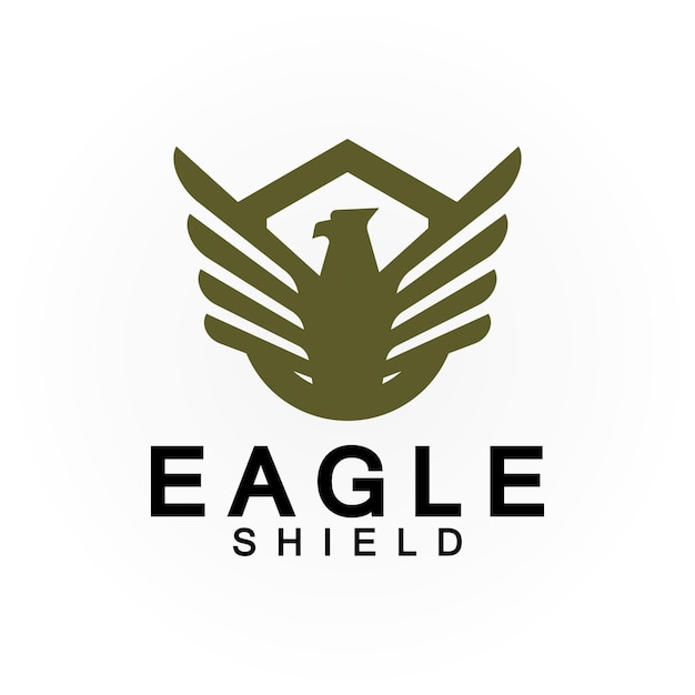 Eagle shield logo design hawk head vector emblem logo element bird falcon emblem vector icon