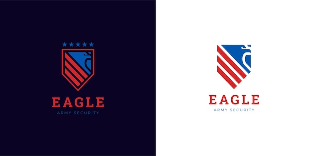 Eagle shield logo design phoenix vector emblem logo element american army symbol bird falcon vector wings logo template