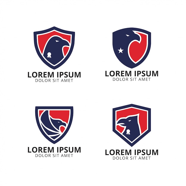 Vector eagle shield logo design template