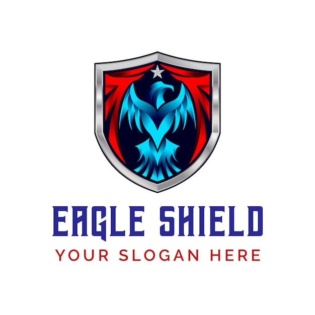 Eagle Shield tactical gear vector logo design illustration template