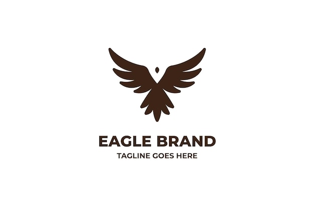 Шаблон логотипа бизнес силуэт орла
