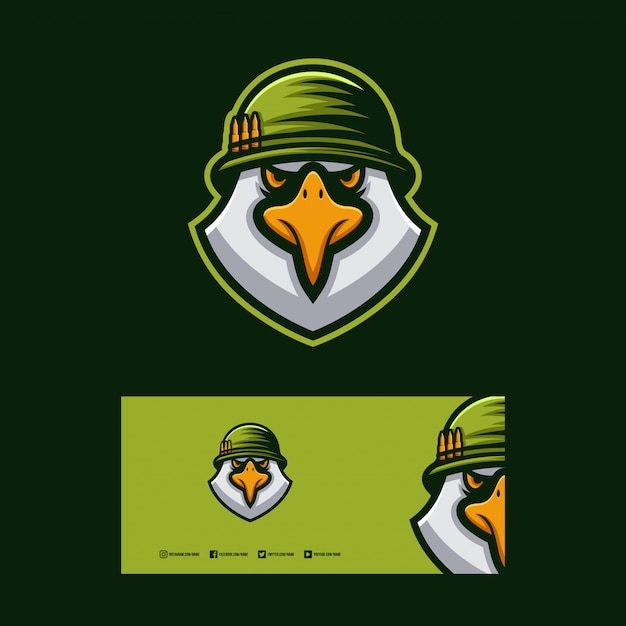 Vector eagle soldaat logo ontwerp.