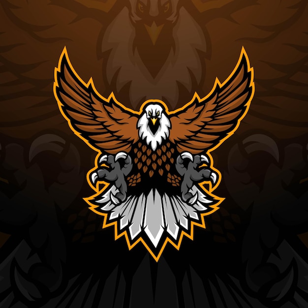 Eagle sport mascot logo design illustration