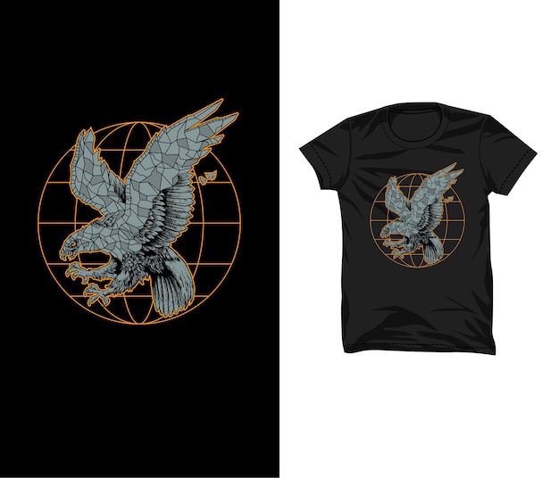 Eagle stone illustration tshirt design