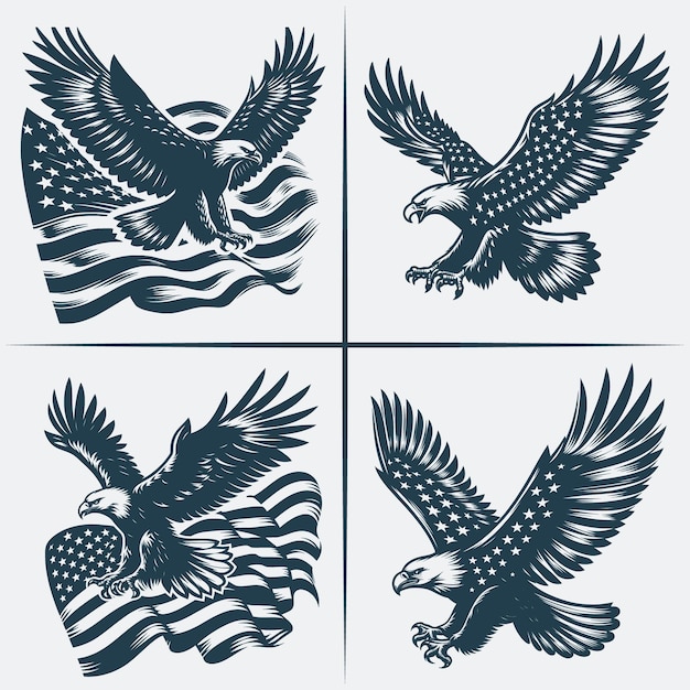 Vector eagle svg vector silhouet bundle-bestand