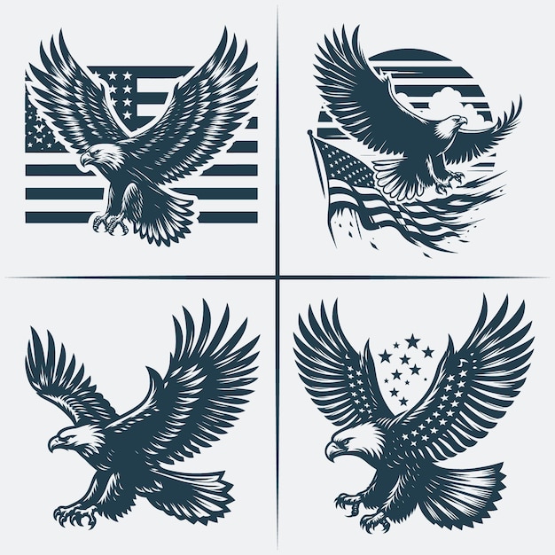 Eagle svg vector silhouette Bundle file flaying eagle