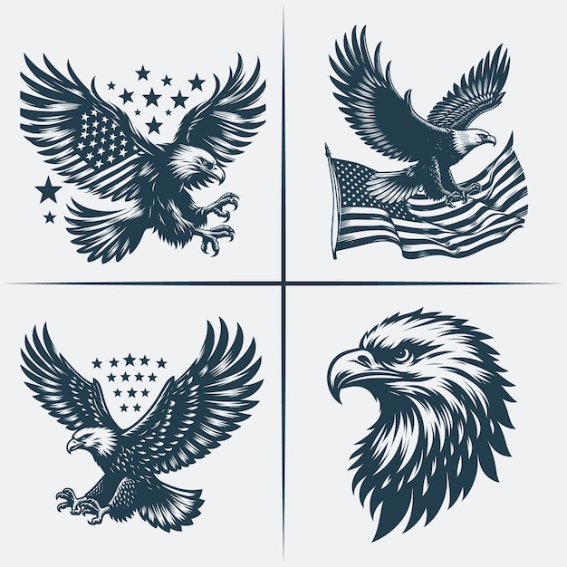 Eagle svg vector silhouette Bundle file flaying eagle