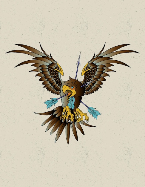 Vector eagle tattoo neo traditional