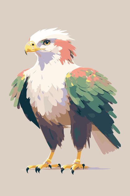 Eagle vector art drawing Beautiful hand drawn american eagle Majestic bird with wings and feathers