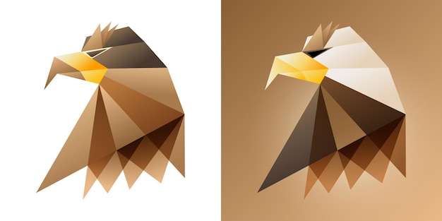 Eagle vector artwork with geometric shapes