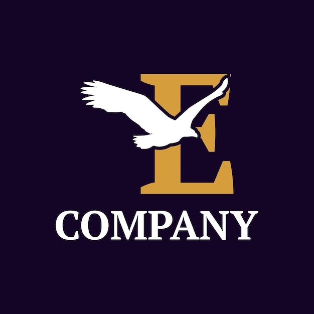Векторный логотип орла и буква e