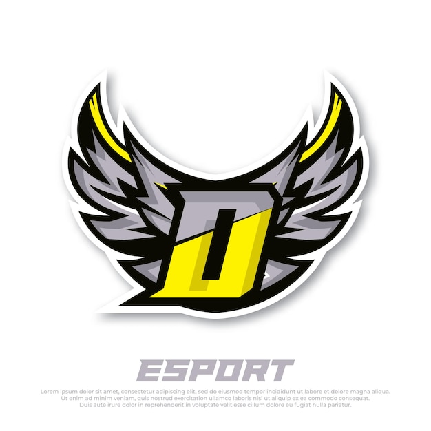 Premium Vector | Eagle wing esport logo letter d design template ...