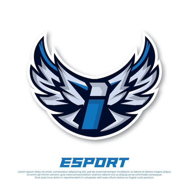 독수리 날개 Esport 로고 편지 I 디자인 템플릿 새 Esport 로고 그림 초기 Esport 로고