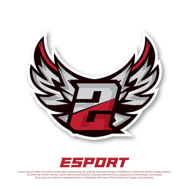 Eagle wing esport logo letter Z design template bird esport logo illustration initial esport logo