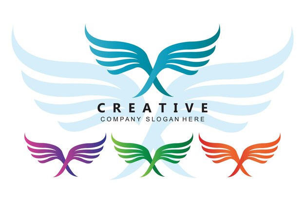 Eagle wing logo design flying bird animal illustration company
brand