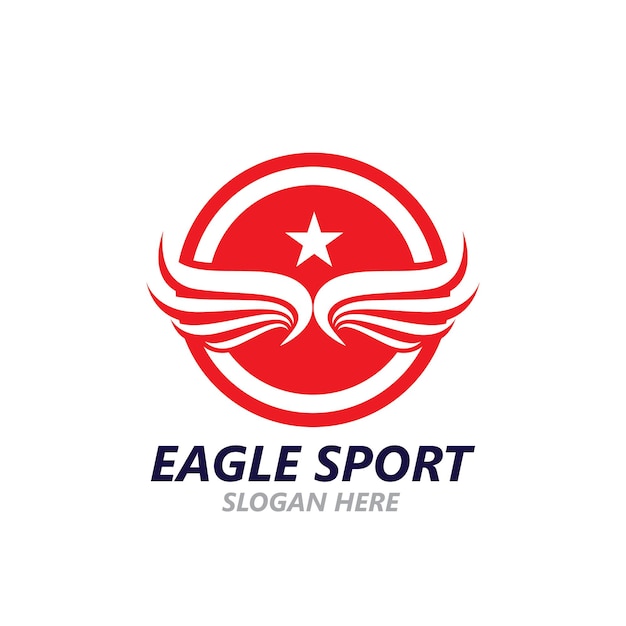 Eagle wing logo design vector image template