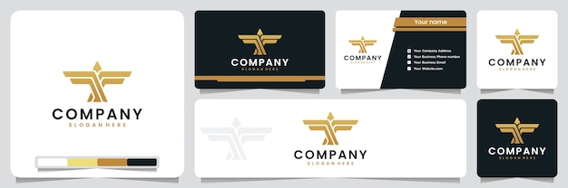 Vector eagle wings , elegant , luxury ,golden color, logo design inspiration