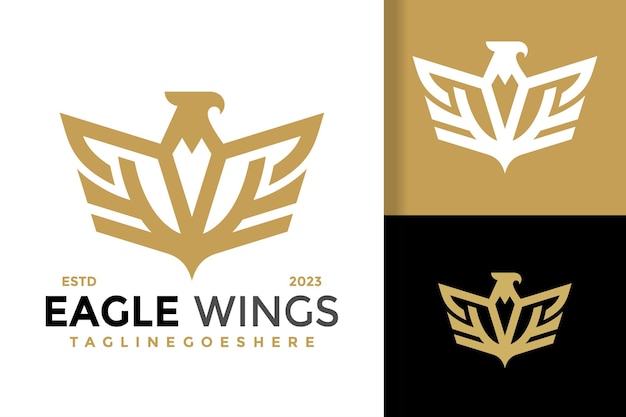 Eagle Wings Security logo design vector symbol icon illustration