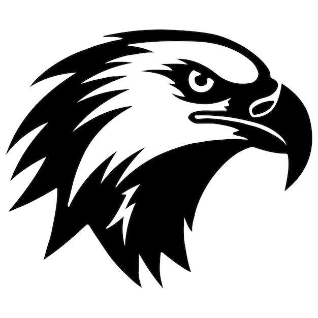Орел с черным фоном, который имеет белый фон.