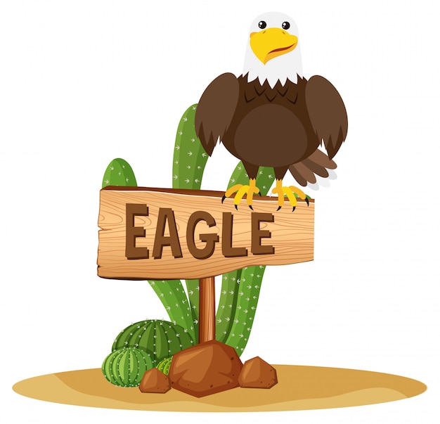 Eagle on wooden sign