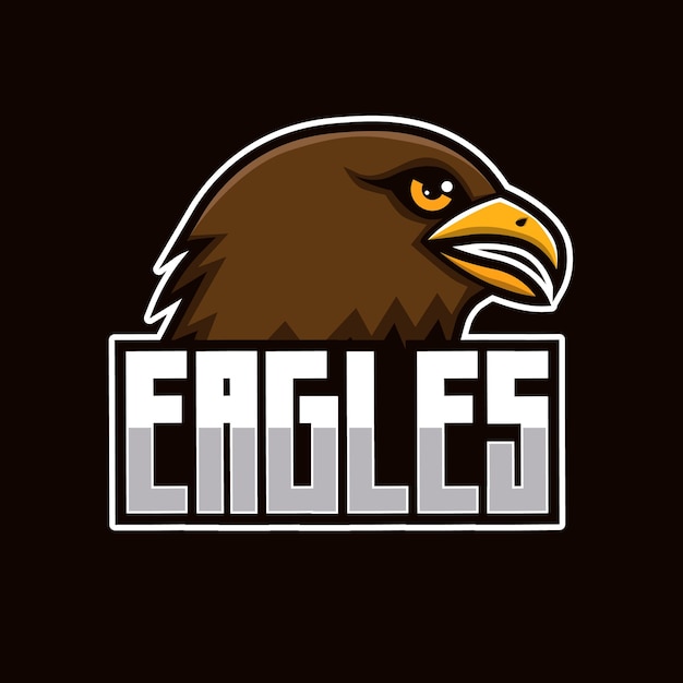 Eagles head mascot esports gaming vector logo template