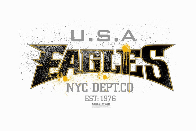 인쇄 티셔츠 빈티지 로고 디자인을 위한 Eagles 타이포그래피 EAGLES 벡터 그림 Eagles typograp