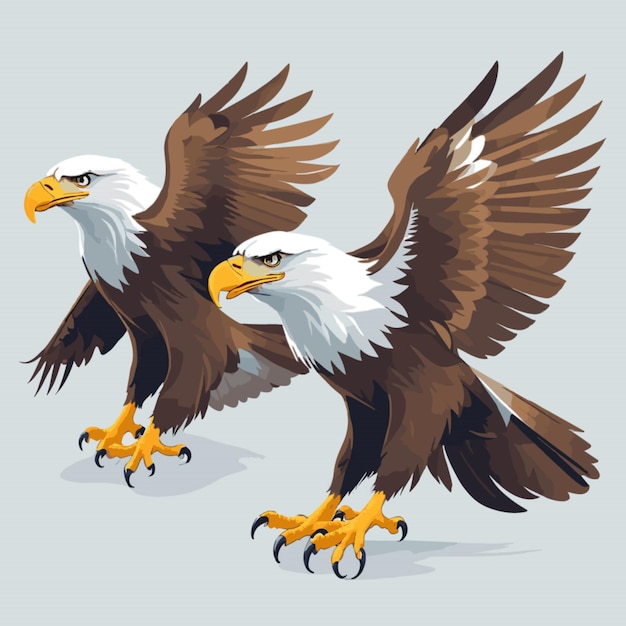 Vector eagles vector on white background