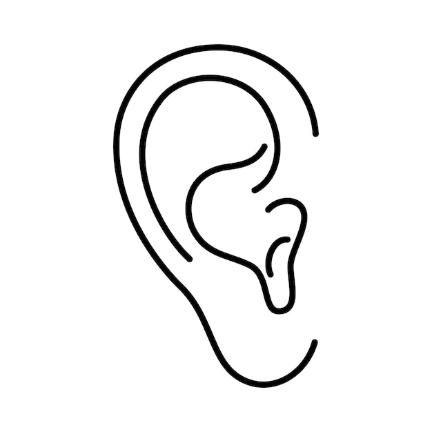 Vector ear anatomical icon