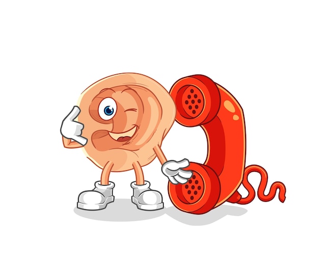 Ear call mascot cartoon vector