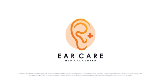 Vector ear care logo design template with creative element premium vector