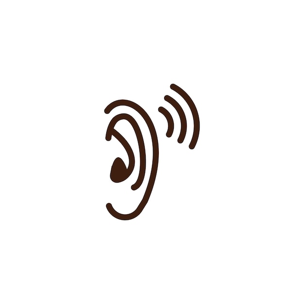 шаблон дизайна векторного значка уха