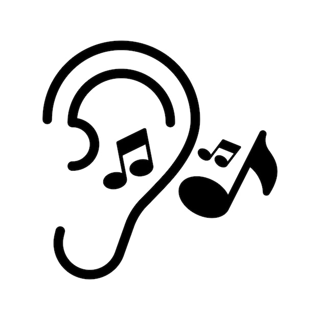 Ear icon vector on trendy style for design and print